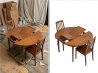 Hintergrundentfernung eines von oben fotografierten Esstisch-Sets aus Holz mit professionellem weißem Hintergrund.