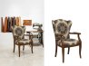 Eliminación de fondo para silla tapizada estampada con recorte preciso para catálogo online