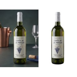 Bottle background removal with clean white background result for e-commerce product images