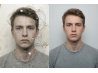 Restauración de foto antigua antes y después con reparación facial y mejora de detalles en retrato tipo documento