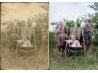 Altes Foto restaurieren vorher nachher mit beschädigtem Familienfoto das repariert und koloriert wurde