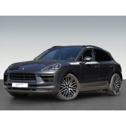 Black high-end car in front side view for professional background removal.